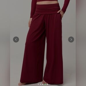 Aerie Burgundy Wide-Leg Pants